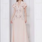 Floral Embroidery Evening Gown